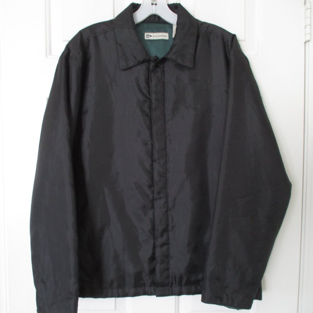 Wilke-Rodriguez Mens L/S Black Poly Full Button-front Short Jacket NWOT - Small